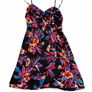 Billabong hibiscus strappy floral dress sz small